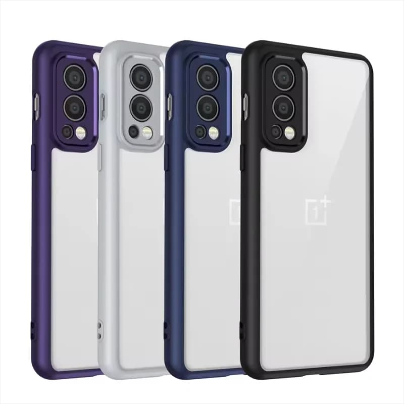 Custodia per OnePlus Nord2 DN2101 DN2103 Antiurto in Silicone con Bumper e Cuscinetto d'Aria, Cover Posteriore Trasparente Opaca Rigida per Telefono