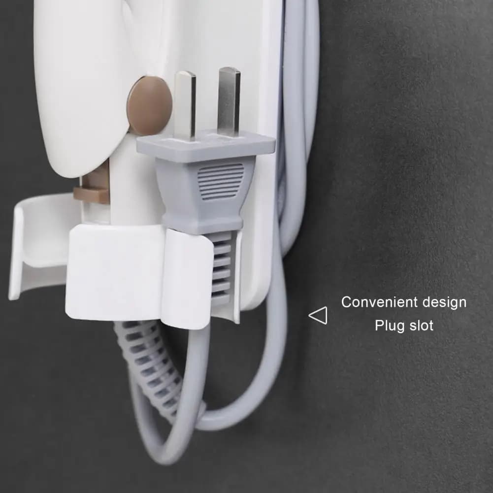 Perming Tools Holder 2 Pcs Wall-mounted Curling Iron Holder Set Adjustable Anti-slip Hair Dryer Rack Punch-free Hair Curler