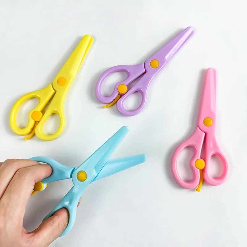 1/4 Pezzi Forbici in Plastica Color Macaron per Lavori di Carta Fai-da-Te, Punta Smussata, Materiali per Artigianato, Scuola, Arte, Taglio Carta A7962