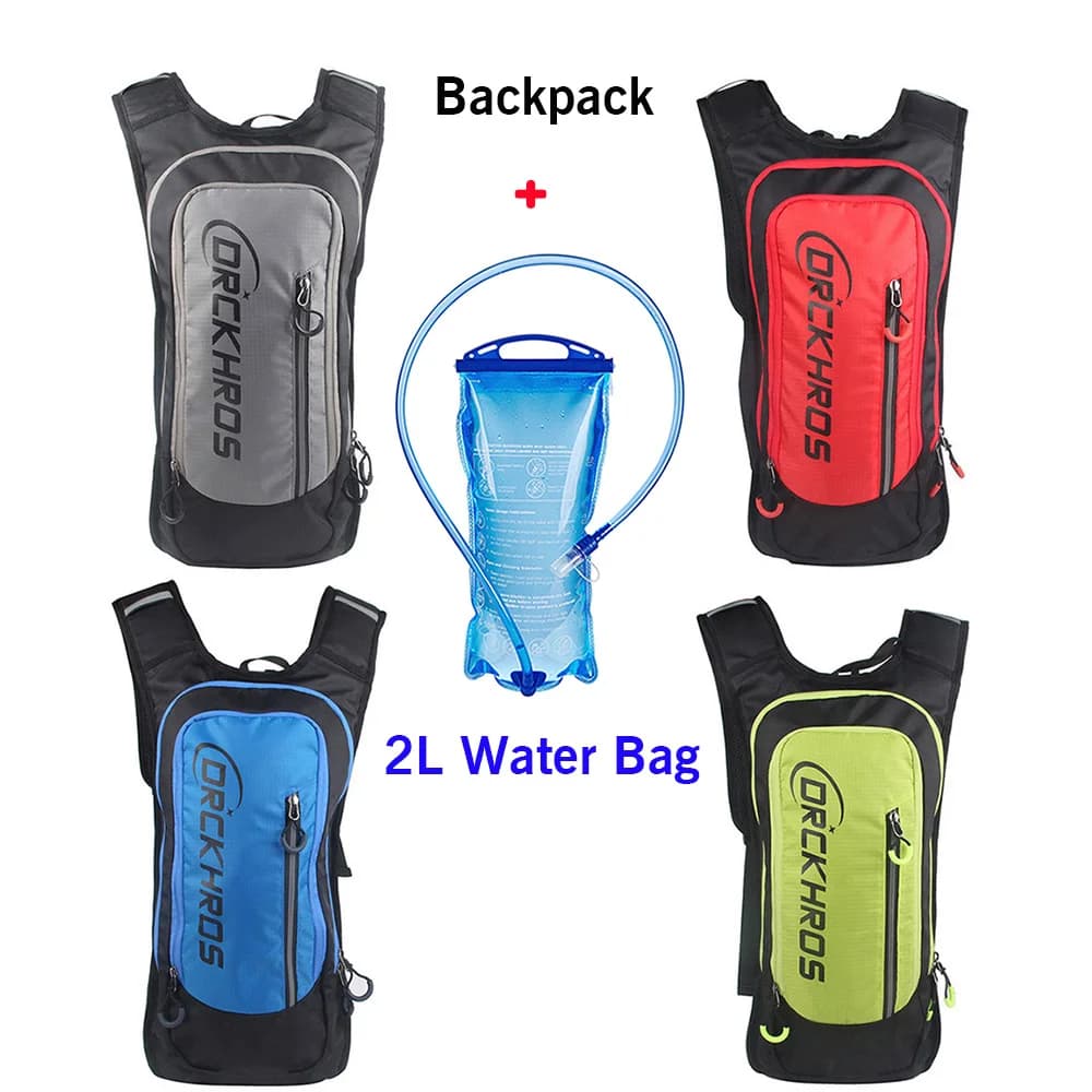 Set Zaino con Sacca d'Acqua da 2L per Corsa, Ciclismo, Escursionismo, Arrampicata, Zaino Idratazione con Sacca Interna per Sport