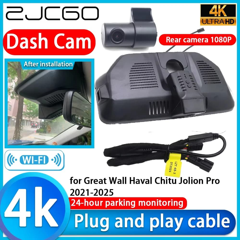 Telecamera DVR 4K per Auto Great Wall Haval Chitu Jolion Pro 2021-2025, Videocamera UHD con Lente Sony, Monitoraggio 24h, Registratore Video, Visione Notturna