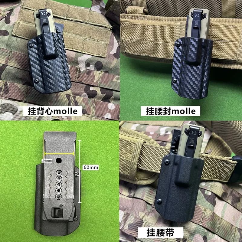 Custodia protettiva con fodero K-Fodero per torcia Kydex da 1 pezzo con clip da cintura per OLIGHT AK UItra