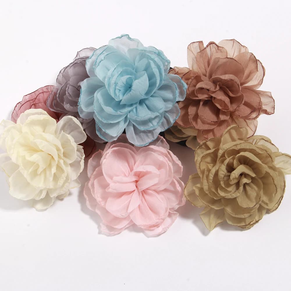 9 cm grande organza garza fiore fai da te abito da sposa abbigliamento scarpe cappelli decorazione forcina accessori per gioielli fiori in tessuto