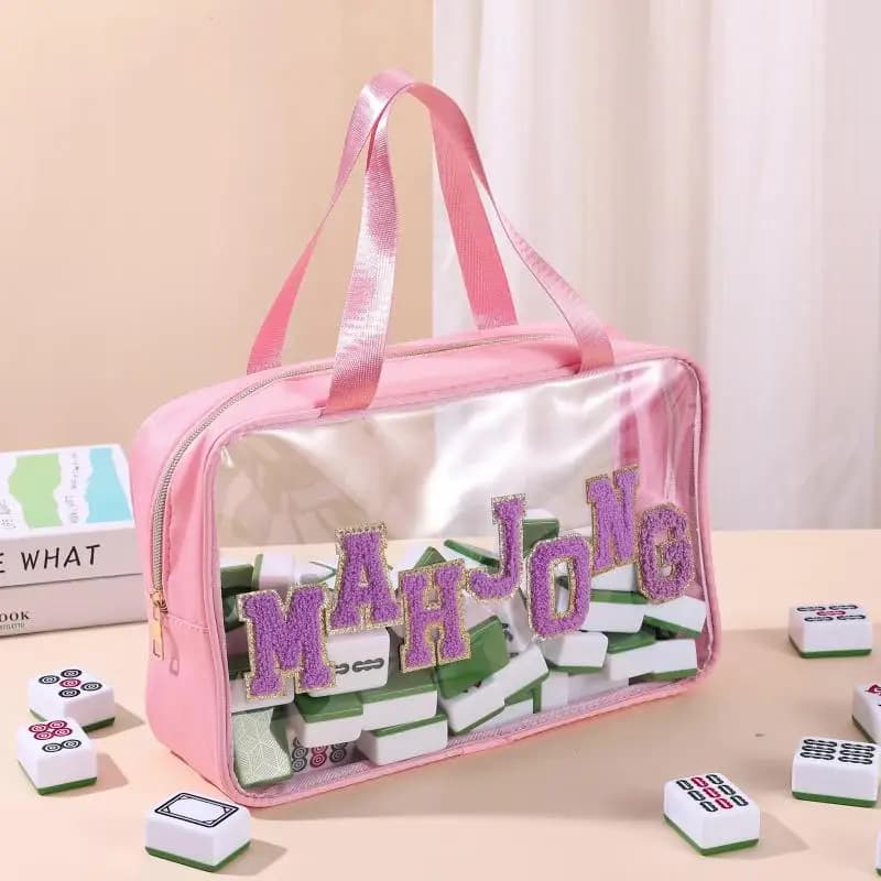 (GIOIO) Borsa per piastrelle Mahjong Custodia impermeabile per piastrelle Mahjong di grandi dimensioni Custodia per organizer portatile per studio aziendale Viaggi a casa Adulti Adolescenti]