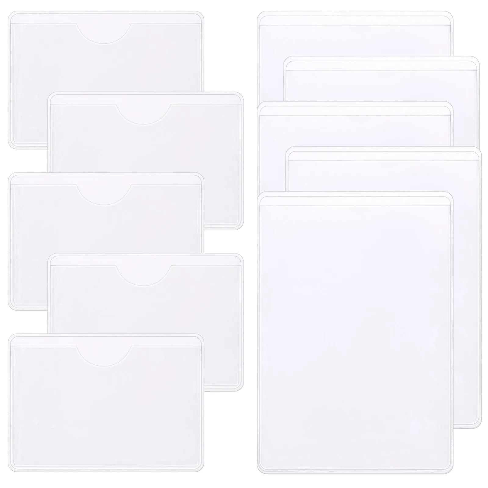 50 Pezzi Buste Trasparenti Autoadesive per Carte, Porta Etichette per Schede, Buste per Etichette di Consegna, Custodie Protettive in Plastica