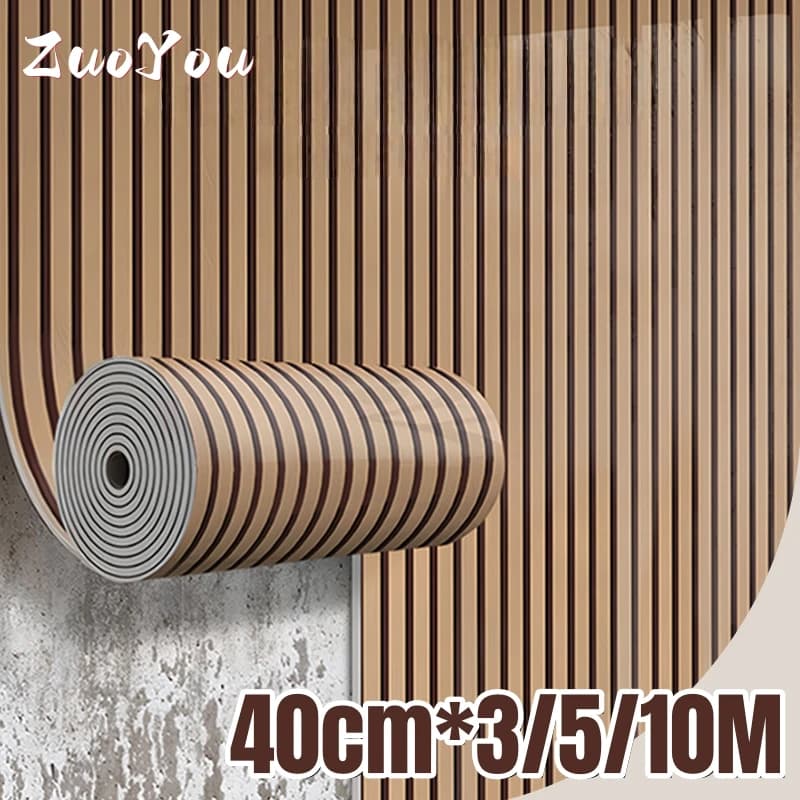 10Mx40cm Foam wallpaper with self-adhesive wood veins waterproof for bedroom Living room Wall decals detachable and glued Room decoration