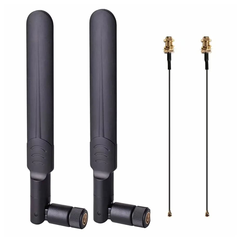 8dBi WiFi RP-SMA Male Antenna 2.4GHz 5.8GHz Dual Band 15CM U.FL Cable for Mini PCIe Card Wireless Routers, Repeater, FPV UAV