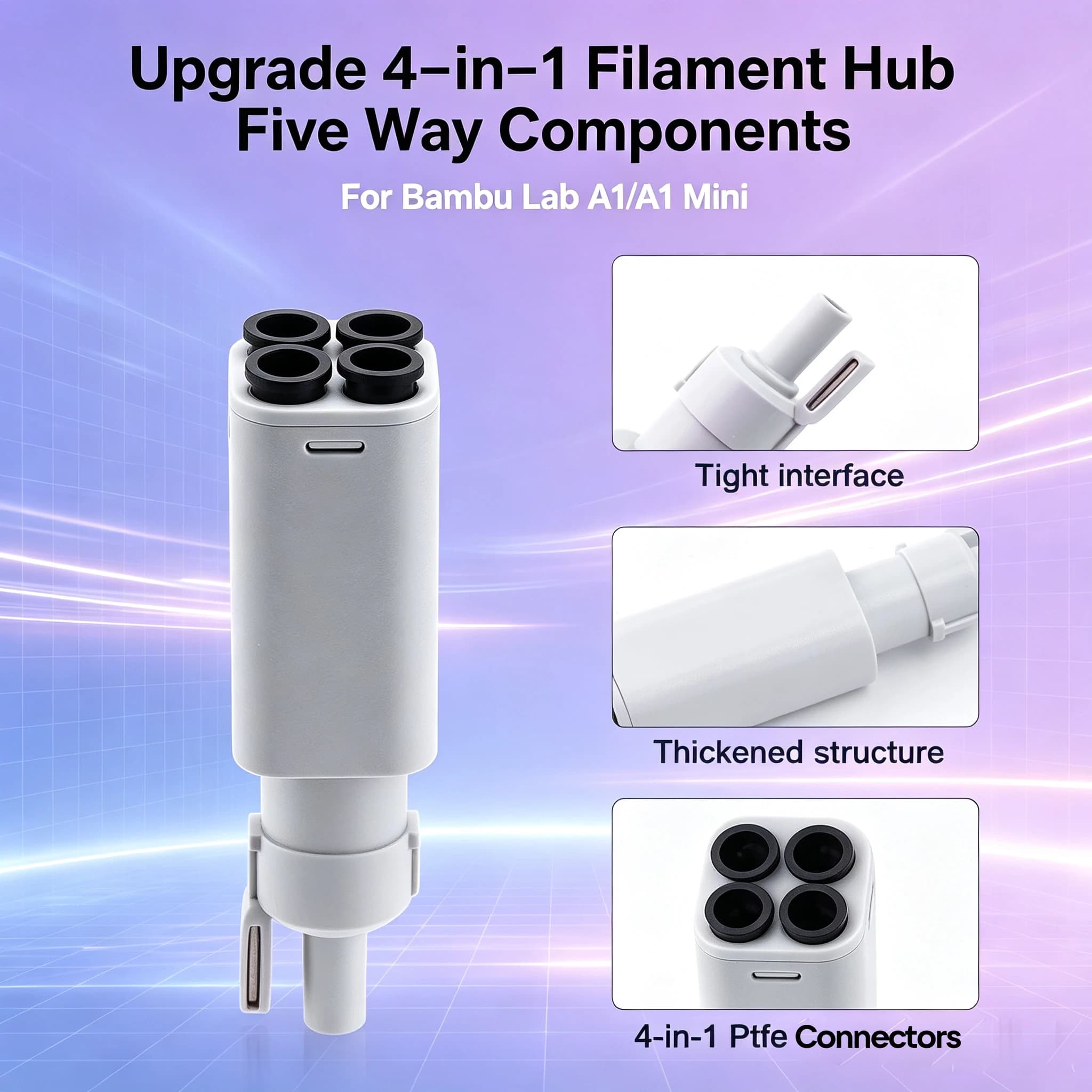Tool Filament Hub for Bambu Lab 3D Printer Part AMS Lite Filament Hub Five Way Components Switch FiveWay Splitter Replacement