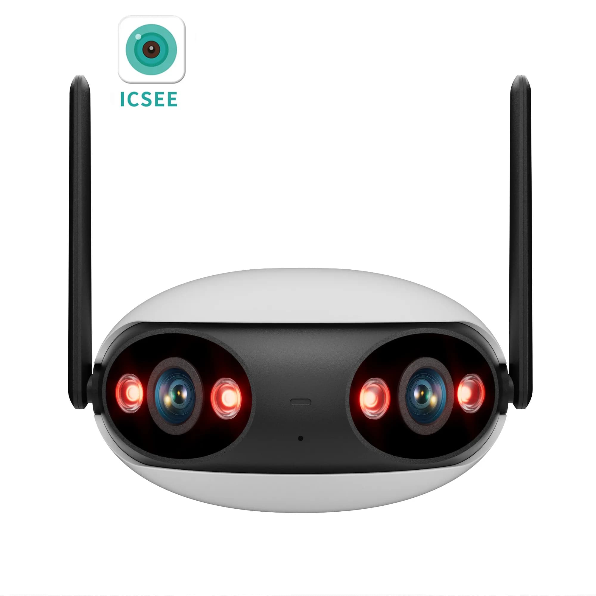 4MP 2K HD 180 gradi iCsee APP Telecamera dome IP a doppio obiettivo AI Rilevazione umanoide Sicurezza domestica a colori CCTV Baby Monitor