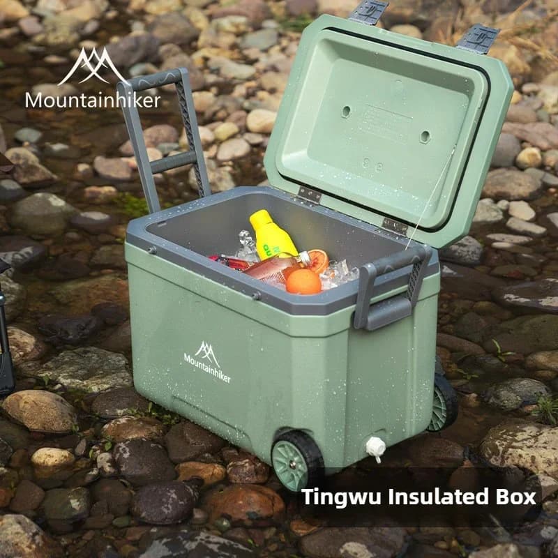 MOUNTAINHIKER 45L TingWu Maniglia Verde Scatola Isolata da Campeggio Esterna Pesca Fresca Refrigerata Scatola di Immagazzinaggio per Auto Portatile Fresca