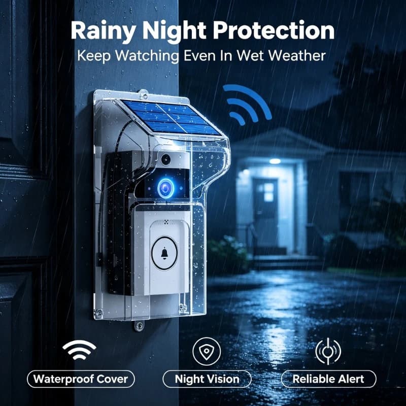 Home Entrance Surveillance Doorbell Solar Powered WiFi Digital Peephole Video Intercom