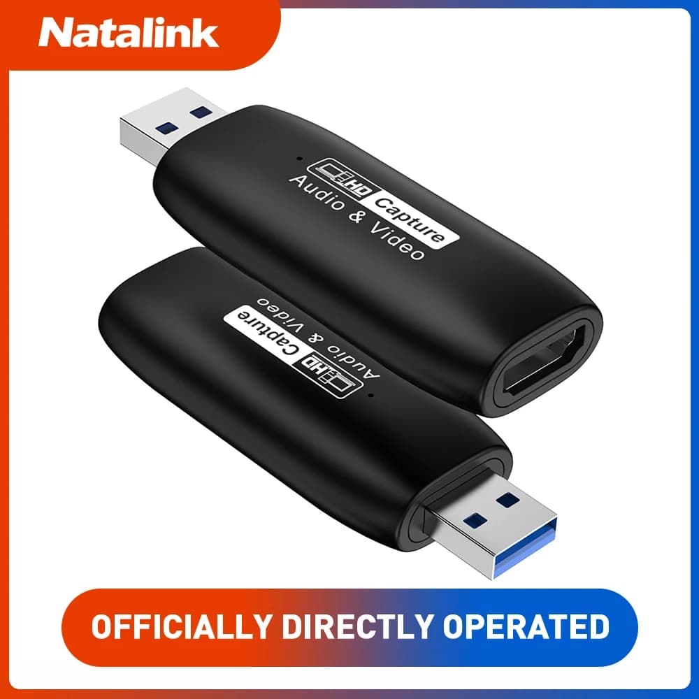 Scheda di acquisizione HDMI Natalink Ingresso USB 2.0 HDMI 4K 30Hz, uscita 1080P per giochi Trasmissione in diretta Registrazione video Eccitazione, giochi