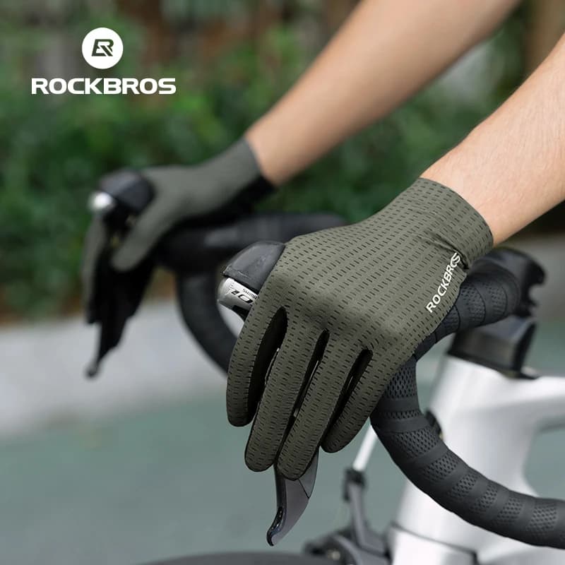 ROCKBROS Cycling Gloves Anti-slip Women Men MTB Road Bicycle Gloves Breathable Gym Fitness Fishing Bike Racing Gloves