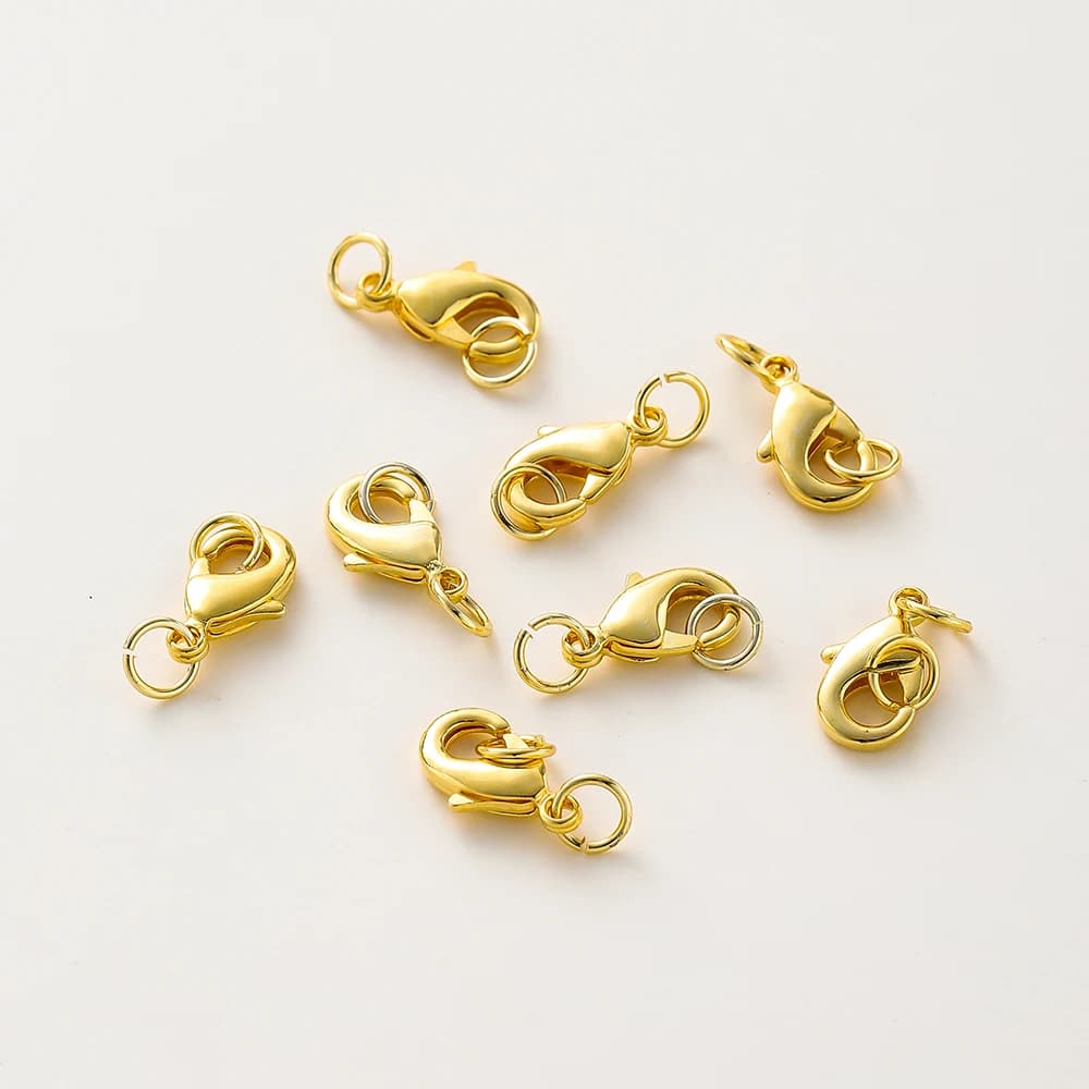 10 pz/lotto 14K 18K Oro Aragosta Catenacci Con Anello di Salto Collana Del Braccialetto Extender Catena Connettori Per Gioielli FAI DA TE Che Fanno I Risultati