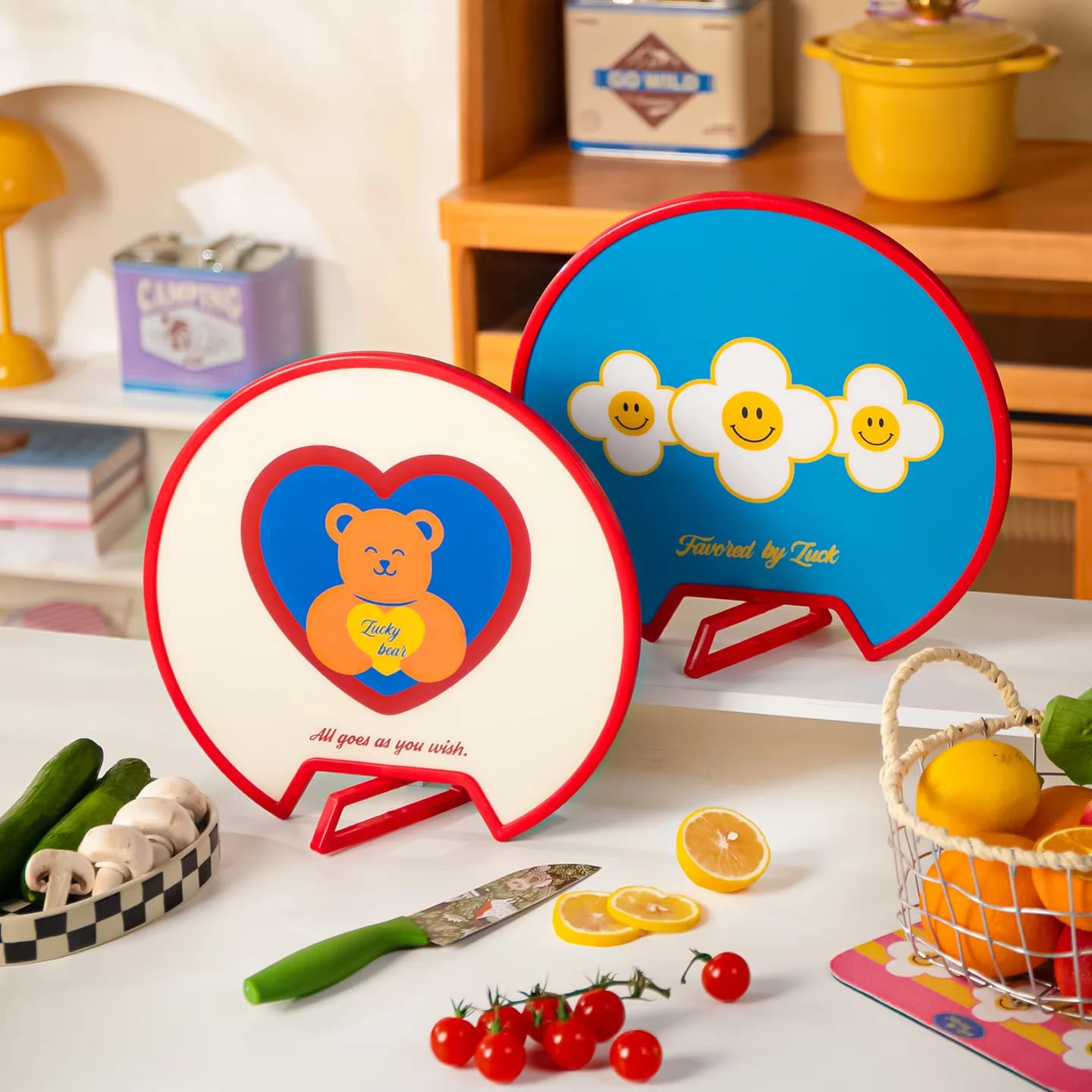 Tagliere a Forma di Fiore Arcobaleno, Antibatterico e Antimuffa, per Frutta e Alimenti per Bambini, Uso su Entrambi i Lati