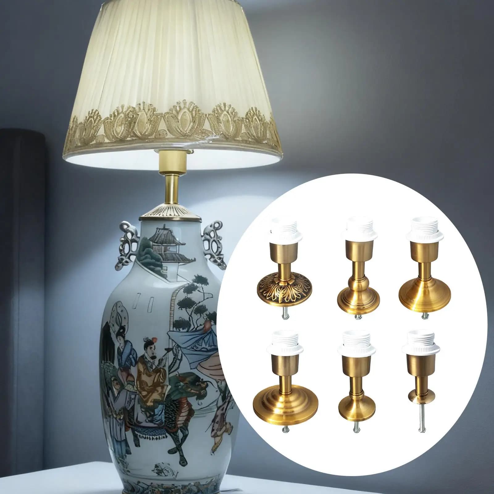Metal Lamp Base E27 Holder DIY Table Lamp Socket Lighting Fixture Accessories for Decorative Lamps Home Decor