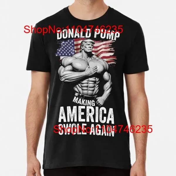 Donald Pump Making America Swole Again Make Great T Shirt S 5XL vintage lavato leggermente grafico Confortevole
