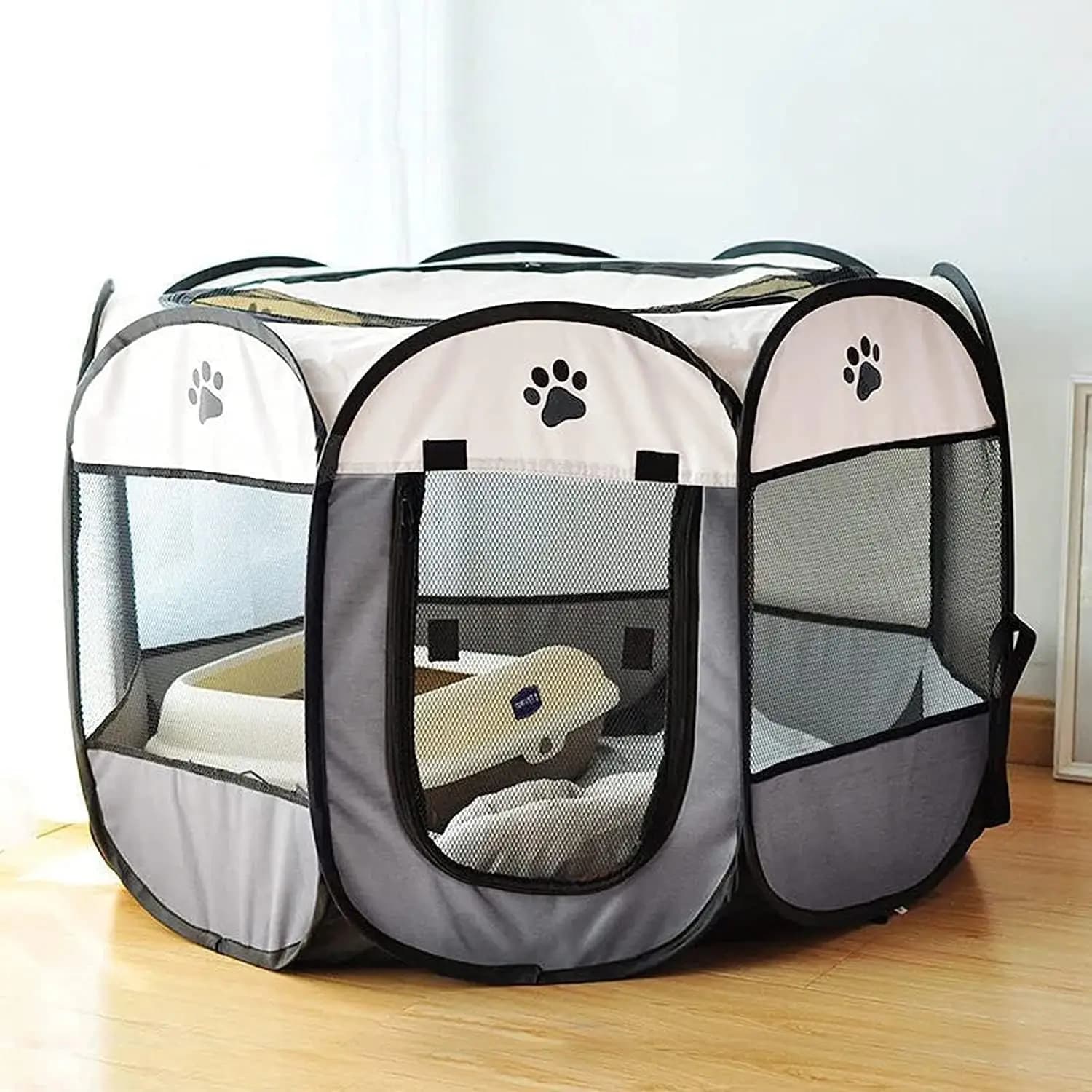 Recinto Pieghevole per Animali Domestici, Tenda Portatile per Esercizio di Cani e Gatti, per Interni ed Esterni, Viaggi e Campeggio