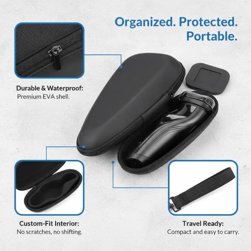 Hard EVA Electric Shaver Storage Box Water-resistant Portable Travel Carrying Bag Universal for Most Razors