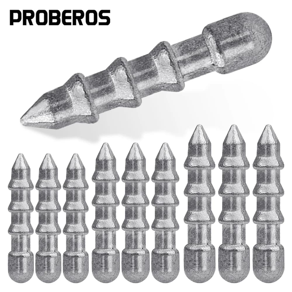 PROBEROS 100 pz 1g 1.5g 2g 3.5g Pesi da pesca avvitati Piombini di piombo Esca morbida Acqua salata Attrezzatura da pesca d'acqua dolce all'ingrosso