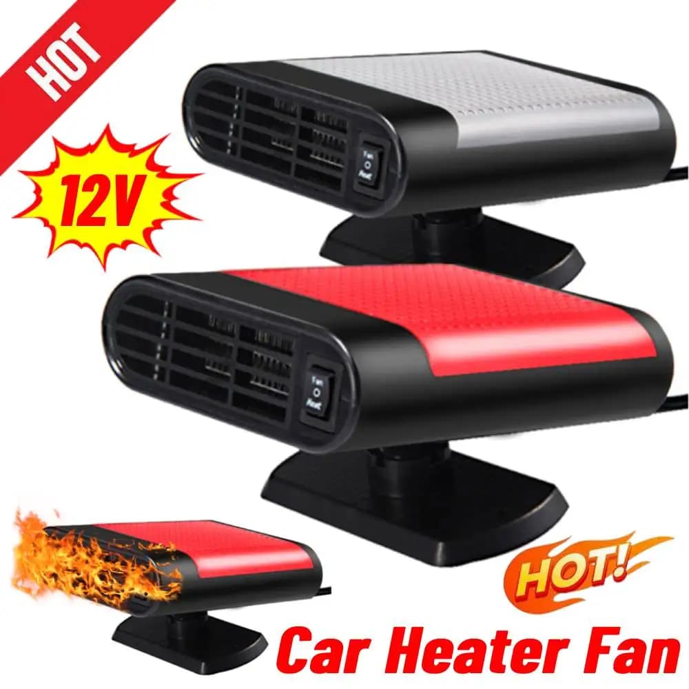 Riscaldatore per auto 12V 360 ° Ventilatore di riscaldamento elettrico per auto rotante Ventilatore di aria calda antiappannamento Sbrinatore per parabrezza automatico Ventole di riscaldamento per veicoli