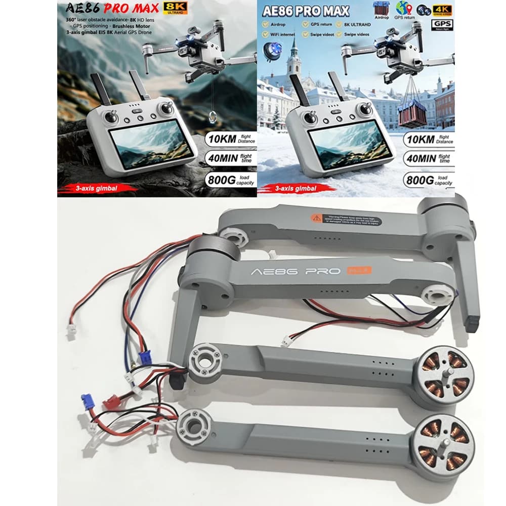 Set Completo Originale AE86-Pro-Max GPS Drone AE86PROMAX Quadricottero RC Pieghevole Brushless Kit Ricambi Motore e Braccio per AE86 PRO MAX