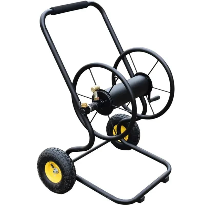 Heavy Duty Steel Garden Water Hose Reel Cart Anti-Corrosion 2 Wheels for Irrigation Car Cleaning