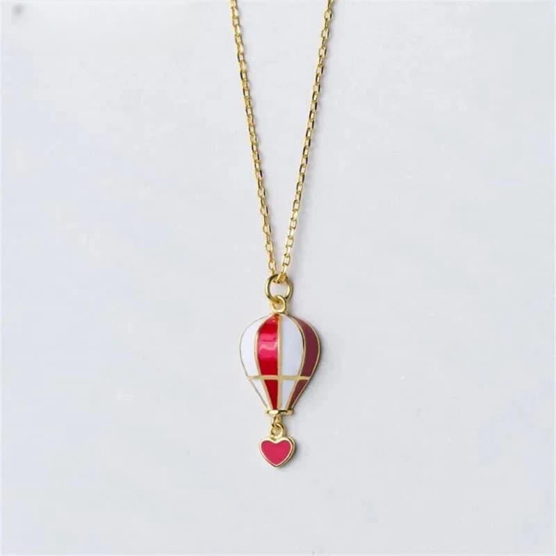 Uini-Tail hot new 925 sterling silver temperament hot air balloon heart necklace Korean fashion sweet cute jewelry XL091