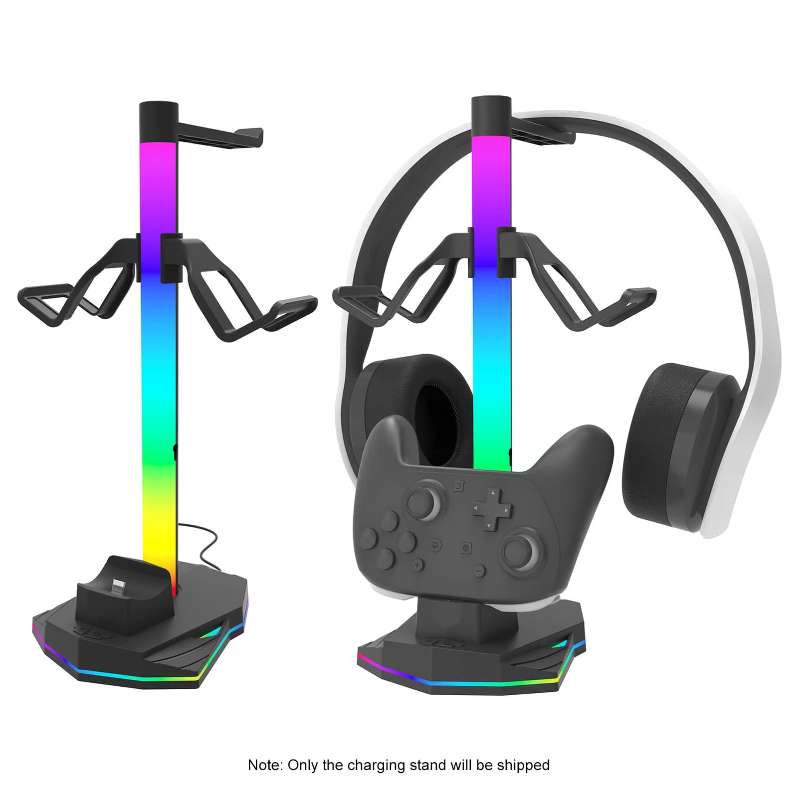 Supporto per Controller Switch 2 Pro e Cuffie, Stazione di Ricarica USB per Controller, Gancio per Controller