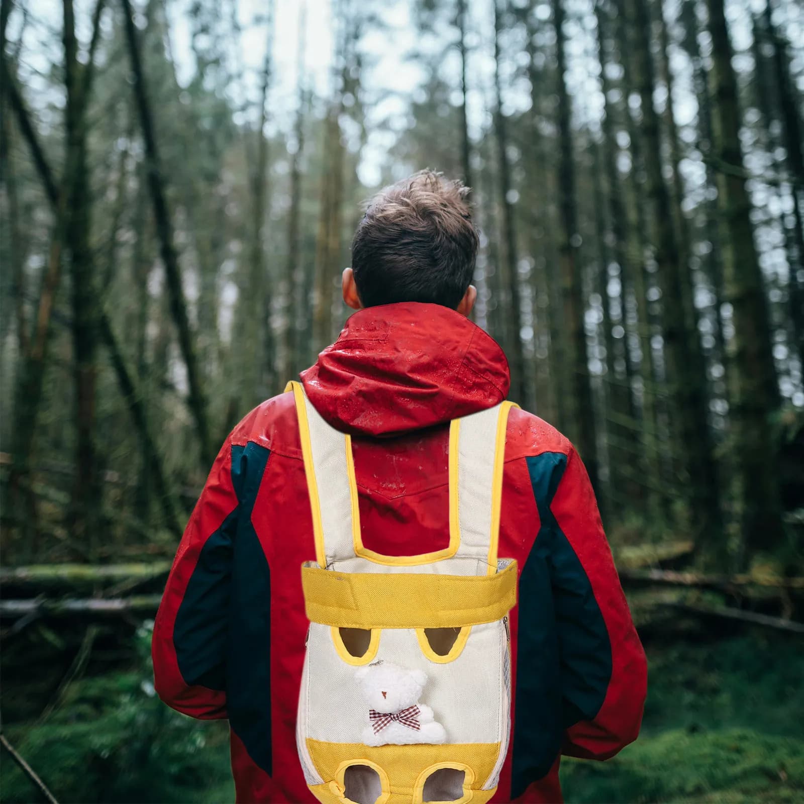 Zaino Traspirante per Animali Domestici, per Cani Piccoli e Gatti Medi, Design a Doppia Spalla, Ingresso Laterale Rapido, Portatile per Viaggi ed Escursioni