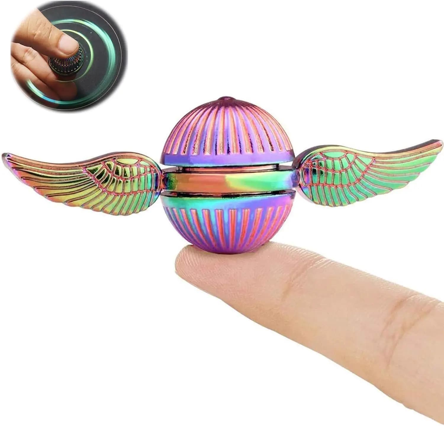 Fidget Spinner in Metallo a Forma di Sfera, Giocattolo Antistress per Adulti e Bambini, Giocattolo da Scrivania EDC