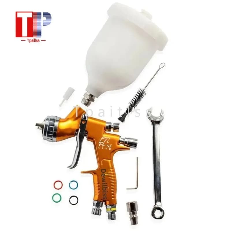 Golden spray gun LITE nozzle 1.3mm cup 600ml tool for car pain LVMP for primer and paint