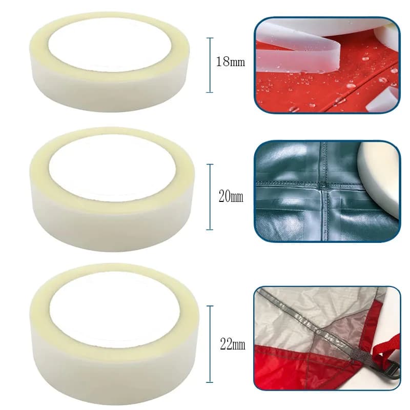 1 rotolo di 20m di lunghezza e 18/20/22mm di larghezza nastro sigillante per cuciture impermeabile tessuto rivestito in PU abbigliamento sportivo tenda strumento per esterni