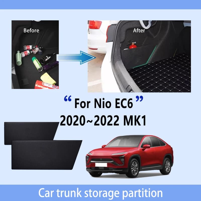 Accessori auto per Nio EC6 2020 ~ 2022 MK1 Ispessimento Tronco Partizione di Stoccaggio Multifunzione di Stoccaggio Auto Parti Interni Organizzatore