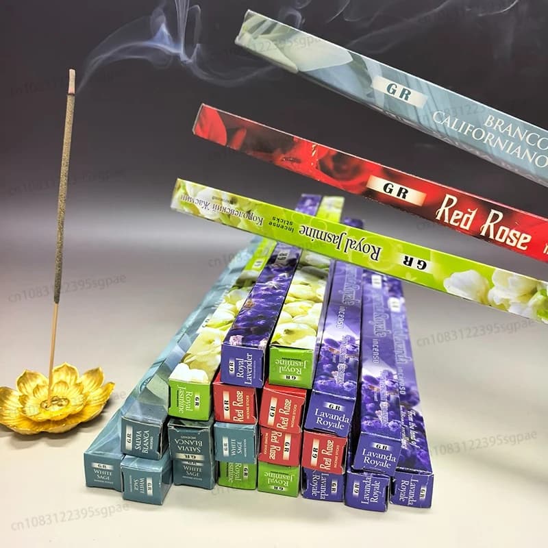 10/25 Confezioni di Autentici Bastoncini d'Incenso Indiani Premium Fatti a Mano con Rosa, Salvia, Gelsomino e Lavanda per Meditazione, Yoga, Buddha, Casa e Aromaterapia