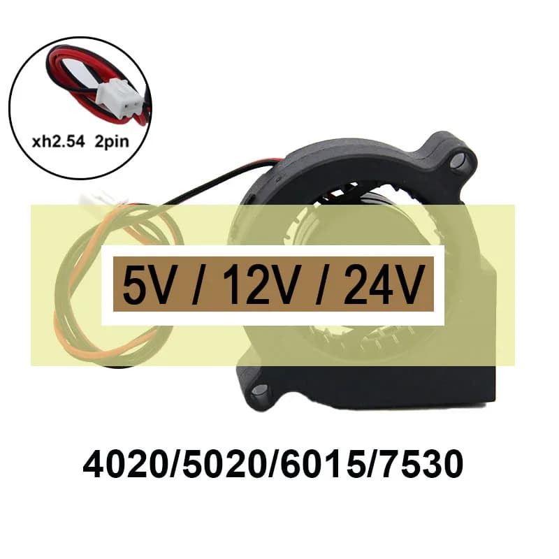 DC 5V 12V 24V 2Pin 3010 4020 5015 6015 7530 9733 Blower Turbo Cooling Fan Brushless 3cm 4cm 5cm 6cm 7cm for 3D Printer Cooler A7