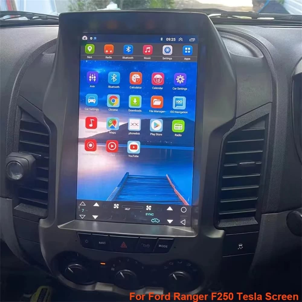 Android 15 For Ford Ranger F250 2015-2022 Car GPS Navigation Multimedia Player Head Unit Stereo Vertical Screen Auto Radio