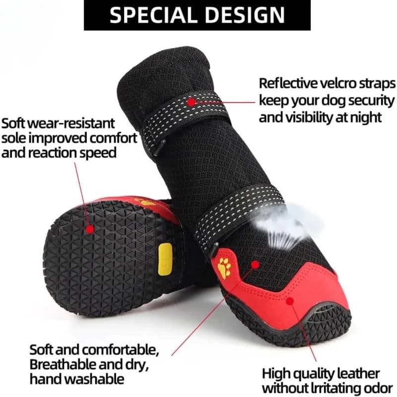 4 pezzi scarpe per cani impermeabili stivali per cani in gomma impermeabili scarpe per cani con nastro riflettente caldo e traspirante prodotto per animali domestici antiscivolo confortevole