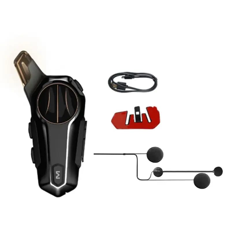Auricolare Interfono Moto Bluetooth 5.0 Superiore, Impermeabile per Esterni con Riduzione del Rumore, per Casco Aperto