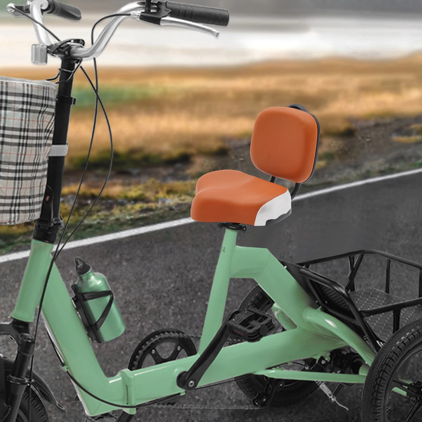Sedile Premium Largo per Triciclo per Adulti con Schienale Imbottito, Cuscino Ergonomico di Supporto per Lunghi Viaggi, Facile Sostituzione e Montaggio