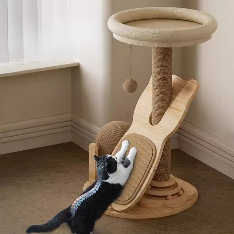 Accessories Toys Cat Tower Indoor Tree Supplies Scratching Post Cat Tower Climbing Wall Wooden Tiragraffi Gatto Cat Furniture