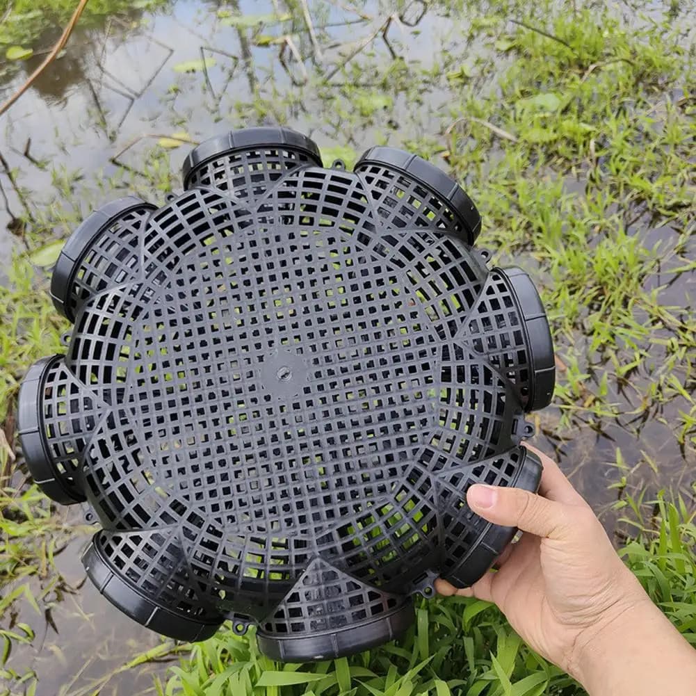 Gabbia per rete da pesca nera Contenitore in plastica durevole Contenitore per gabbia per fango Rete senza fine Anguilla Loach Trappola Pentola da pesca Trappole da pesca