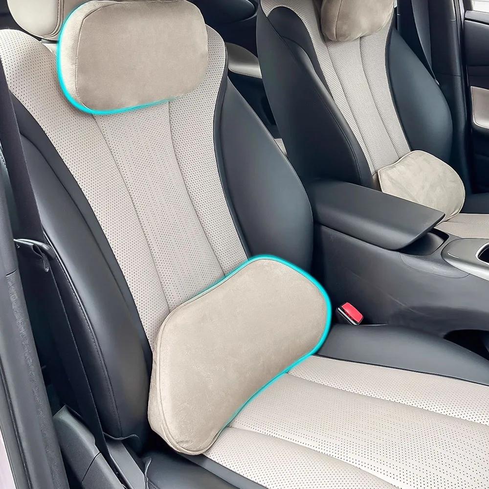Cuscino per il collo in pelliccia e supporto lombare per BYD Dolphin Smart Driving Edition 2025 Forniture per auto Memory Foam Comodo e morbido