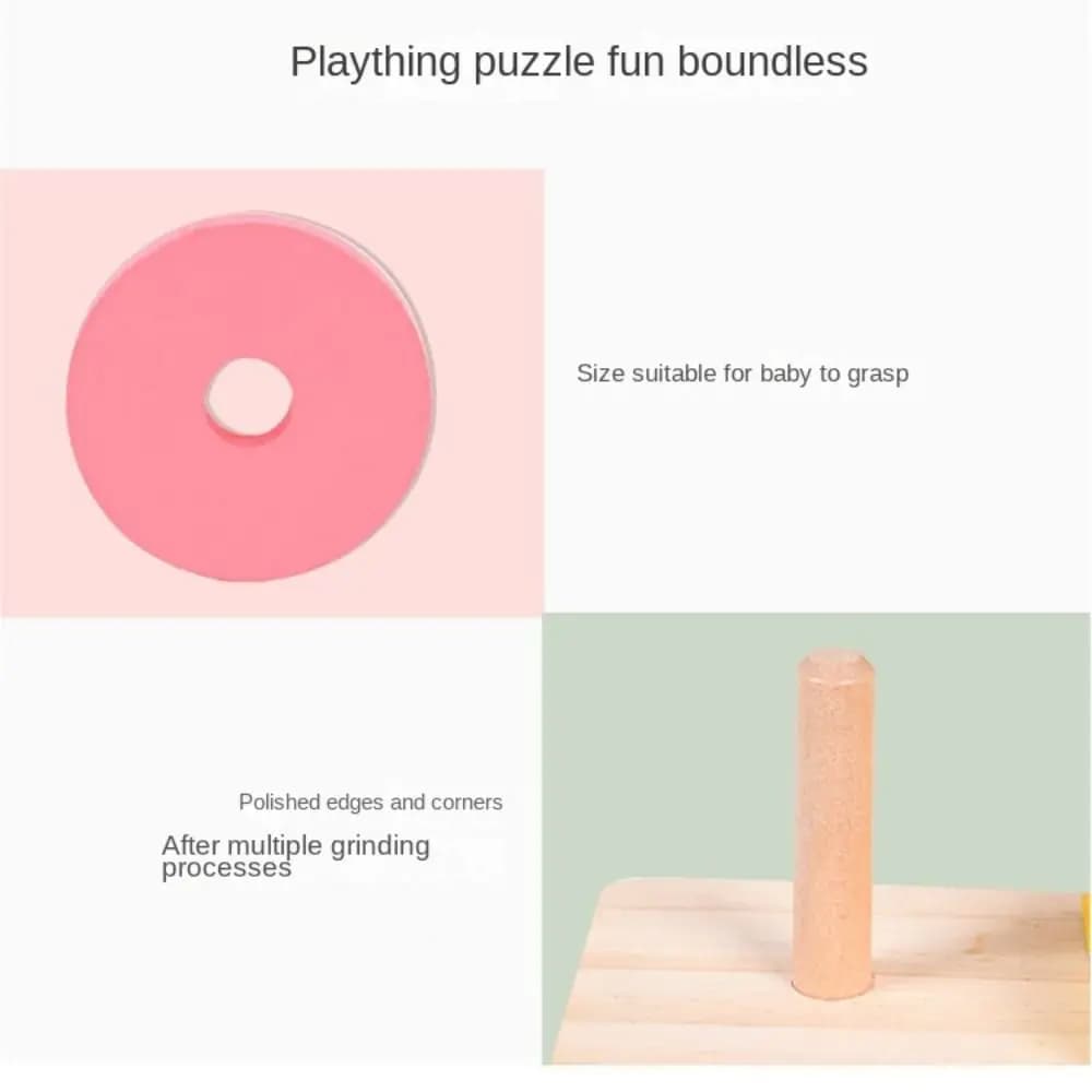 Montessori Inspired Baby Sensory Toys Sorting Stacking Educational Gifts Puzzle Rainbow Blocks Wooden Development Games