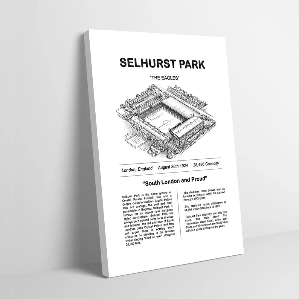 Selhurst Park Football Stadium Printing Poster Customizable Pictures Wall Art Canvas Painting for Modern Living Room Paintings