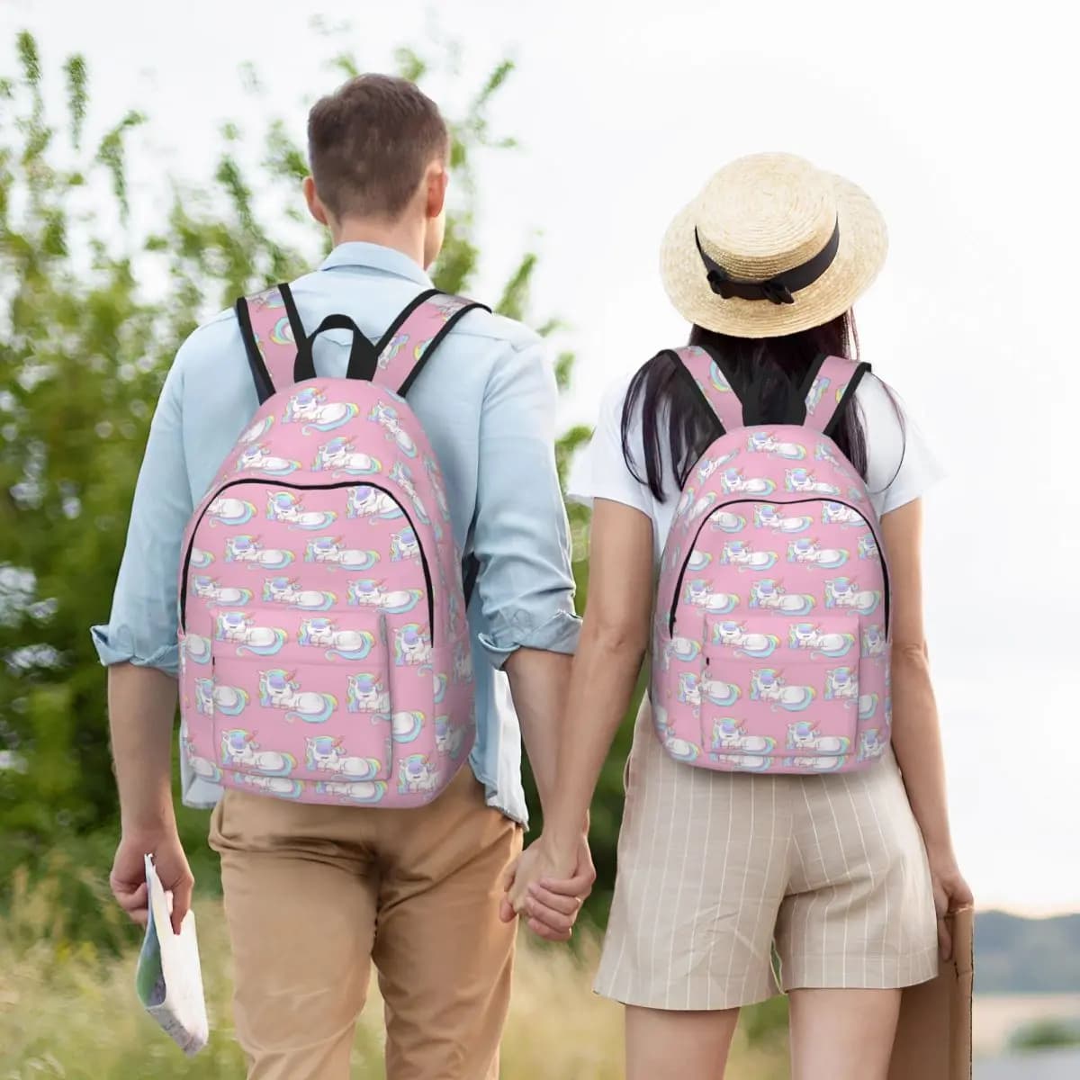 Zaino per studenti Little Unicorn Sleeping, borsa per libri, borsa per la scuola per bambini, borse a tracolla per computer per uomini e donne