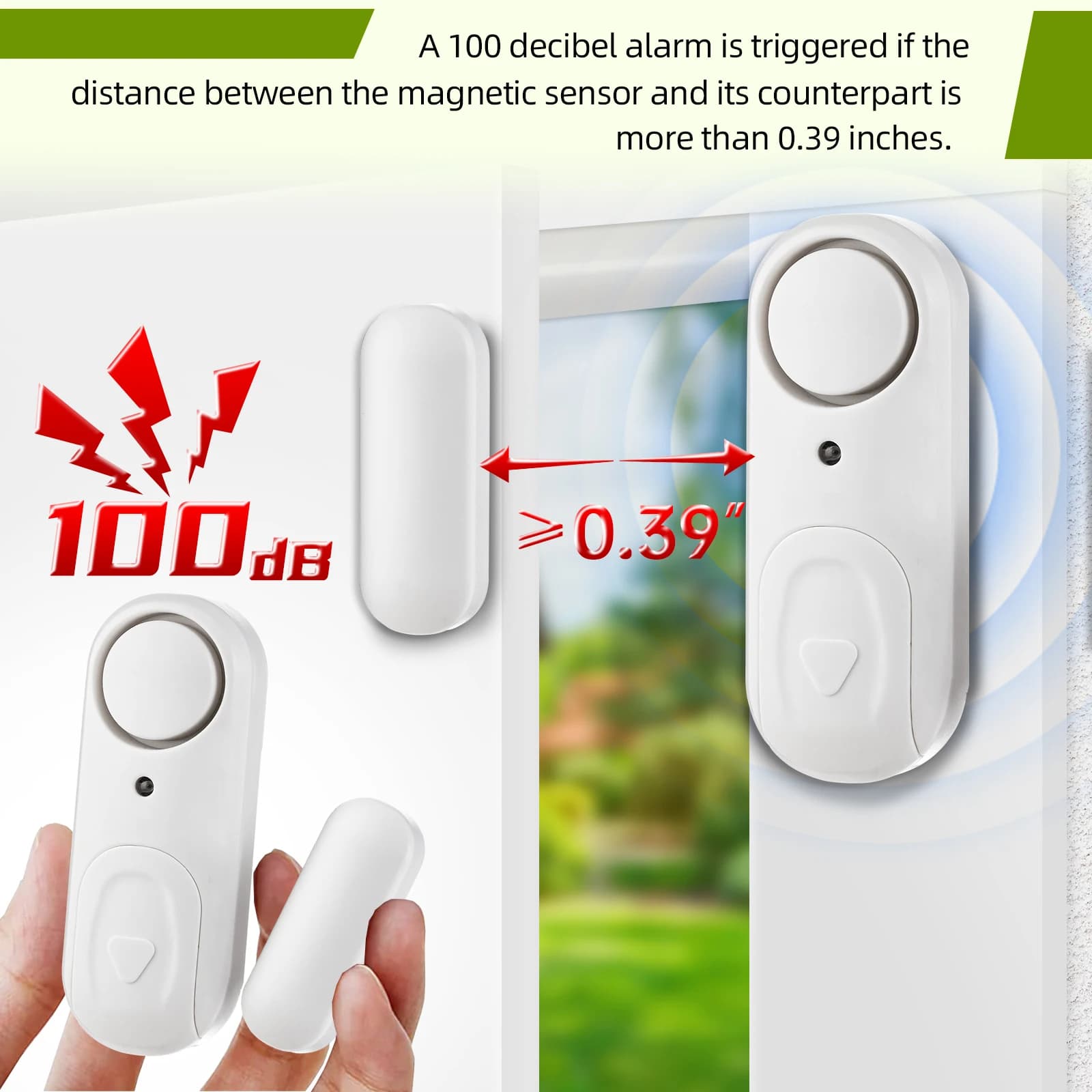 Allarme wireless per porte e finestre, sirena del sistema di allarme con sensore per porte e finestre per armadi, case e antifurto per ufficio