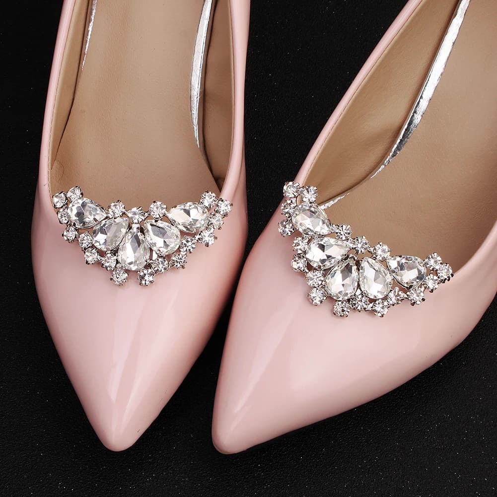 Fibbia per scarpe da principessa in cristallo di lusso Gioielli di moda Accessori per fibbia per scarpe Clip per scarpe con strass barocchi Regalo per le donne