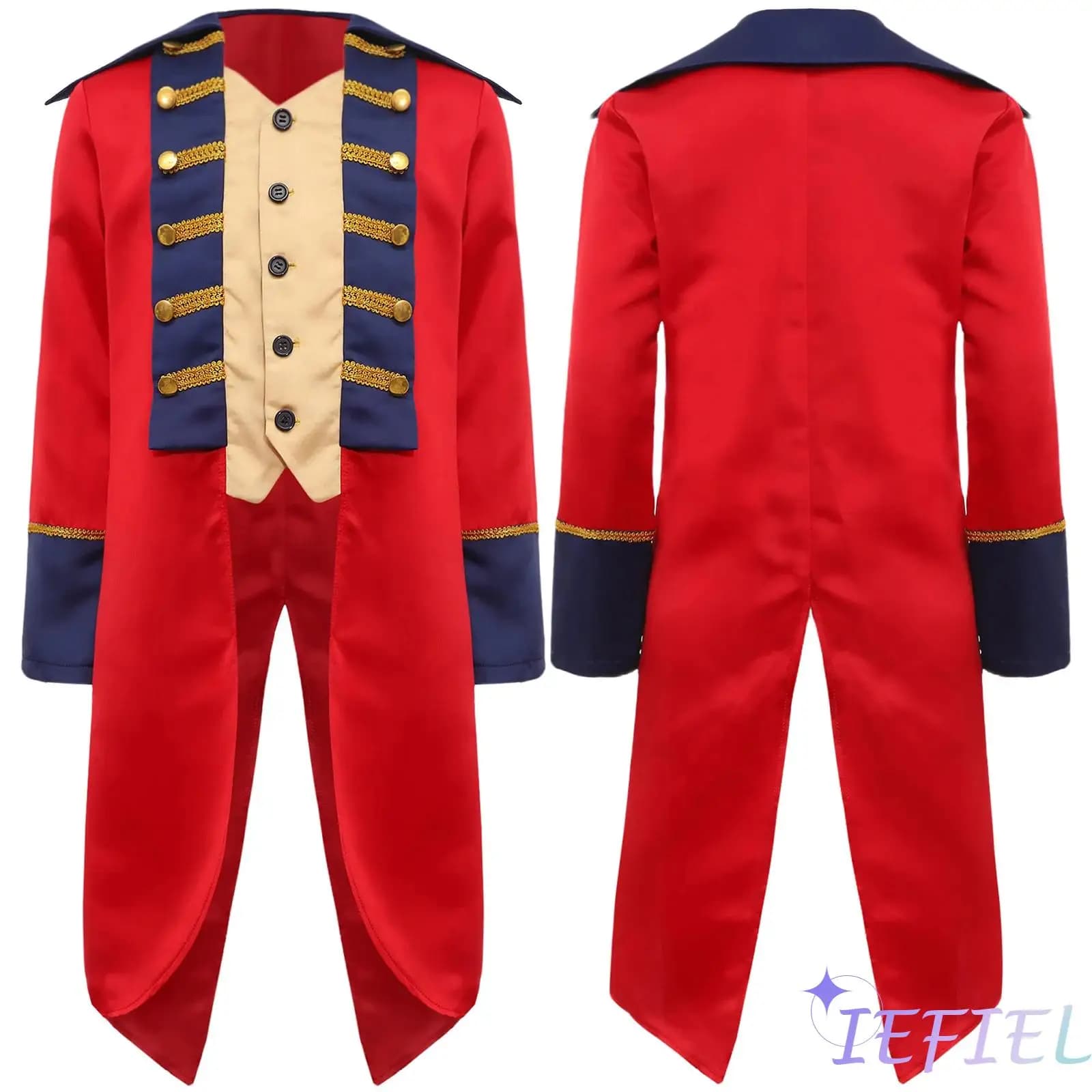 Ragazzi medievale Steampunk Cosplay Party Costume di carnevale Giacca principe vittoriano Cappotto Giacca lunga in stile britannico