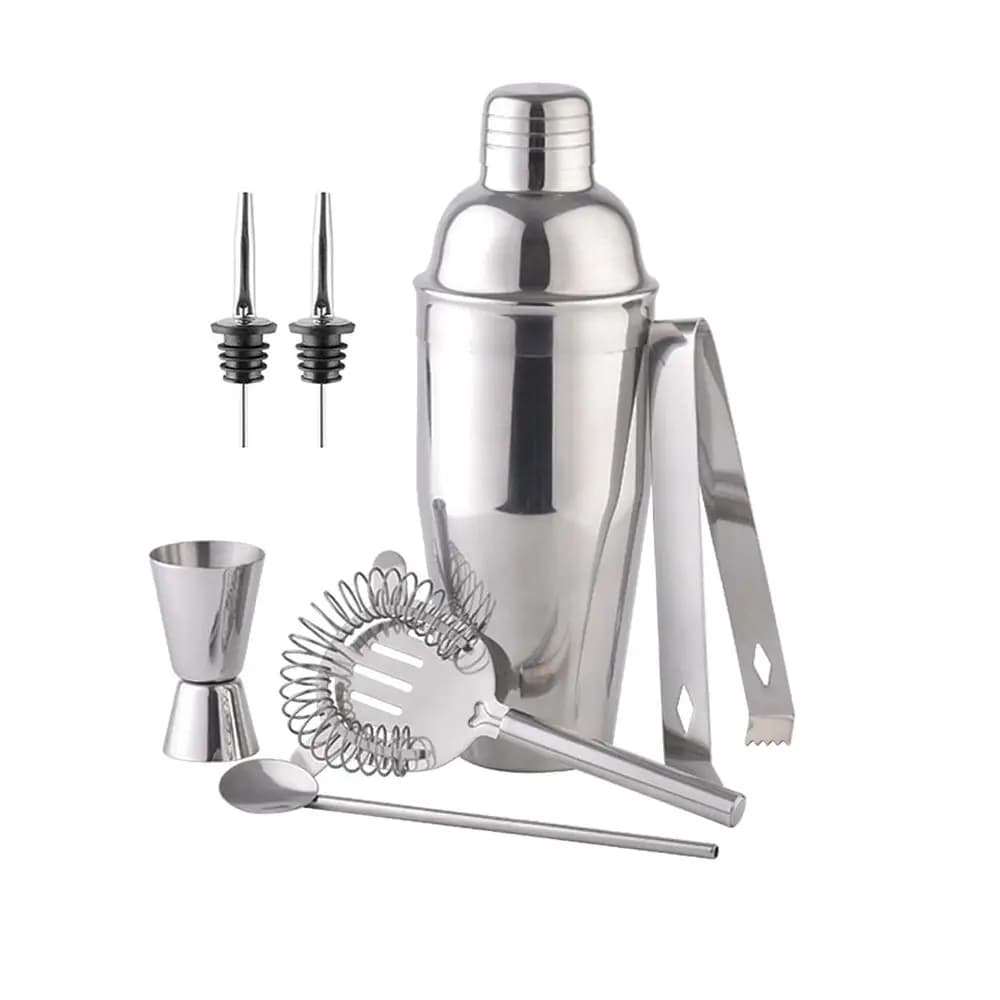 Set Shaker per Cocktail in Acciaio Inossidabile da 10, 11, 13 o 16 Pezzi con Supporto in Legno, per Casa, Ristorante, Idea Regalo, Strumenti da Bar Marti